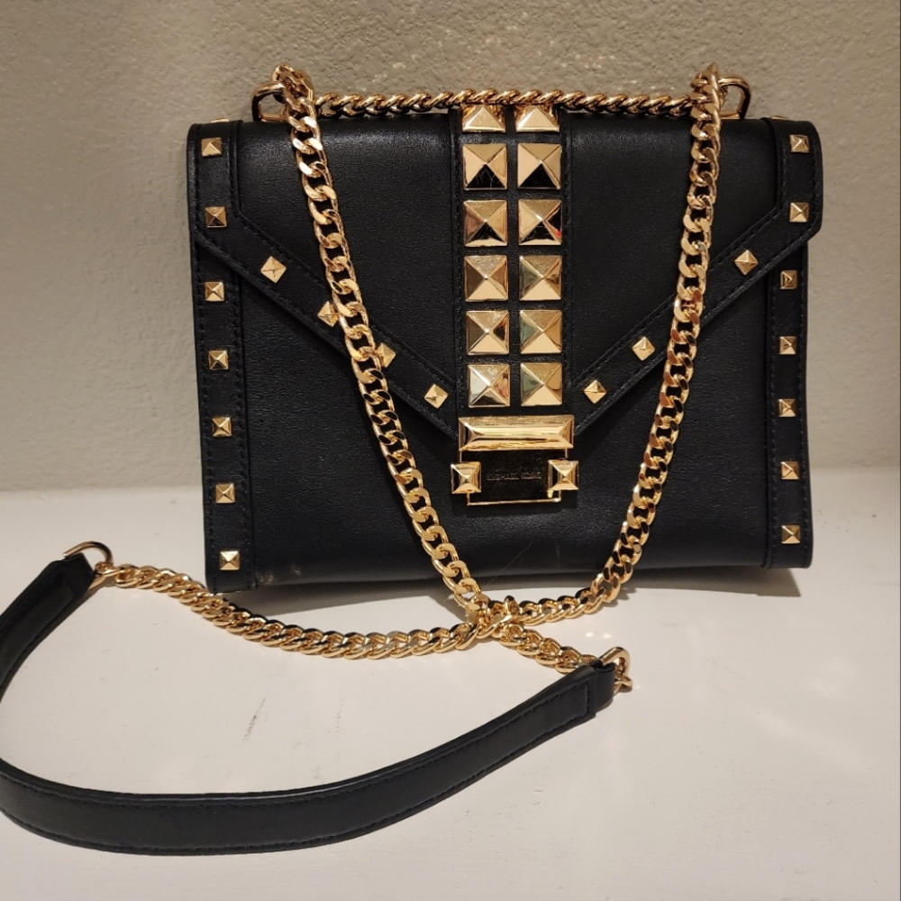 Michael Kors Ladies Whitney Leather Studded Shoulder Bag